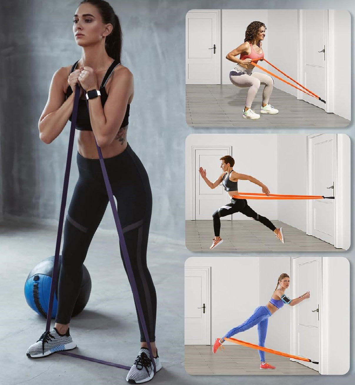Комплект плоски фитнес ластици Макси фит 40 - 137 кг