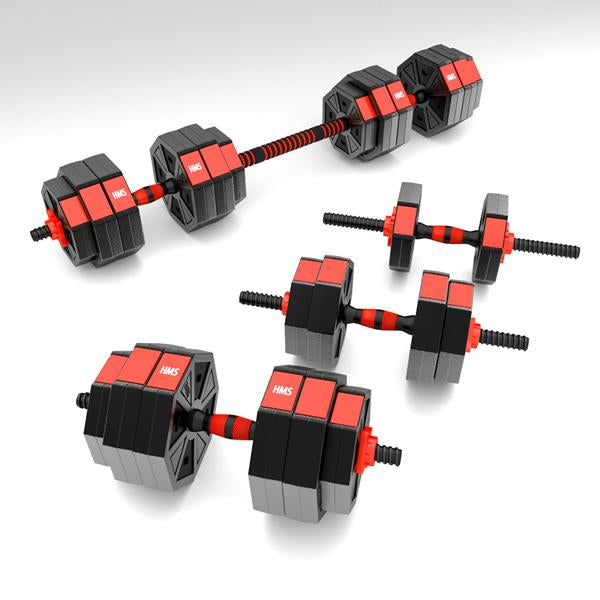 Комплект щанга или дъмбели Комби сет, общо 30 кг, фитнес комплект за тренировки