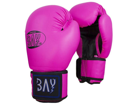 Боксови ръкавици, изкуствена кожа, розови, черни, 10 унции