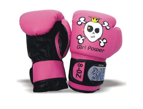 Детски боксови ръкавици, изкуствена кожа, розови, 10 унции
