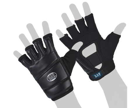 Ръкавици за Винг Чун, Крав Мага, MMA,  PU кожа, черни, размер M